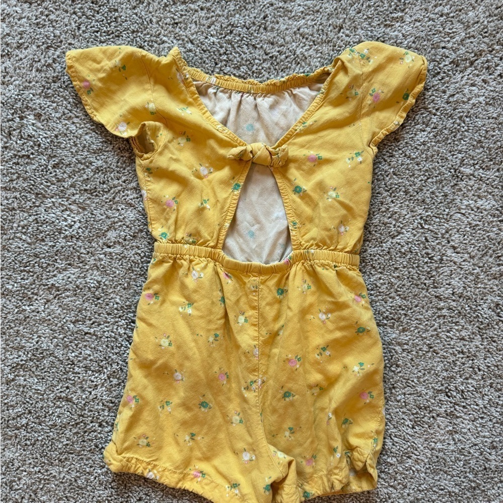 Cat & Jack Floral Kids Romper shorts and tee romper jumpsuit open back size 5T - Picture 6 of 6